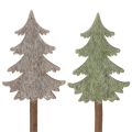 Floristik24 Decoratieve kerstboom op een stokje voor bloempotten en hoge bloemstukken, 45 cm, 6 stuks