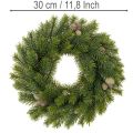 Kunstmatige dennenkrans met dennenappels voor deur of tafel, 30 cm | Floristik24.nl