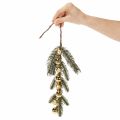 Kunstmatige dennentak met goudkleurige mini-kerstballen, 46 cm, 2 stuks | Floristik24.nl