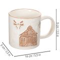 Keramische mok met huismotief en reliëfpatroon, 9 cm | Floristik24.nl