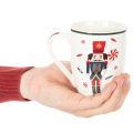 Kerstmok met notenkraker- en zuurstokmotief, 10 cm, 2 stuks | Floristik24.nl