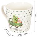 Koffiemok Merry Christmas Kerstautomotief keramische mok 10 cm 2 stuks | Floristik24.nl