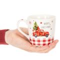 Kerstmok met auto en kerstboom, keramische mokken, 10 cm, 2 stuks | Floristik24.nl