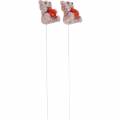 Floristik24 Decoratieve plug beer met hartje, Valentijnsdag, flower plug glitter 9st