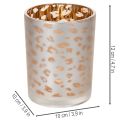 Glazen theelichthouder met luipaardprint, 12 cm | Floristik24.nl