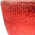Floristik24 Kaarsglas lantaarn rood glas deco vaas Ø21cm H21.5cm