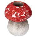 Floristik24 Decoratieve paddenstoel, vliegenzwam, theelichthouder als tafeldecoratie, 9 cm