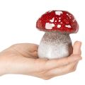 Decoratieve paddenstoel, vliegenzwam, theelichthouder als tafeldecoratie, 9 cm | Floristik24.nl