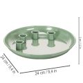 Adventskrans met kaarsenhouder, groen, met vier kaarsenhouders, 24 cm | Floristik24.nl