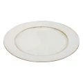 Floristik24 Decoratief bord rond kunststof retro wit bruin glans Ø30cm