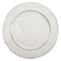 Decoratief bord rond kunststof retro wit bruin glans Ø30cm | Floristik24.nl