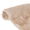 Floristik24 Beige tafelloper met een rand van imitatiebont, 24x140 cm