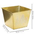 Metalen plantenbak met glinsterend dennenboommotief, 18 cm | Floristik24.nl