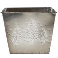 Vierkante metalen plantenbak met dennenboommotief, 18 cm | Floristik24.nl
