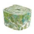 Floristik24 Pottenband, lentedecoratie, viltband groen, blauw, wit gemêleerd 15cm 5m