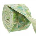 Floristik24 Pottenband, lentedecoratie, viltband groen, blauw, wit gemêleerd 15cm 5m