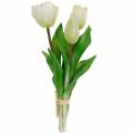 Floristik24 Kunsttulpenboeket Zijden Bloemen Tulpen Real Touch Wit