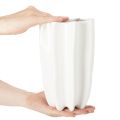 Geribbelde vaas, hoge decoratieve vaas voor droogbloemen, 24 cm | Floristik24.nl