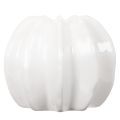 Pompoenvormige keramische vaas, wit, woondecoratie, 15 cm | Floristik24.nl