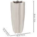 Moderne geribbelde vaas, hoge decoratieve vaas voor droogbloemen, 38 cm | Floristik24.nl