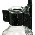 Floristik24 Siervaas decoratief fles glas met metalen voet zwart Ø13cm