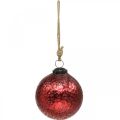Floristik24 Vintage kerstballen glas kerstballen rood Ø10cm 2st
