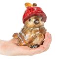 Decoratief vogelbeeldje met rode appelmuts, herfstdecoratie, 13 cm | Floristik24.nl