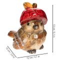 Decoratief vogelbeeldje met rode appelmuts, herfstdecoratie, 13 cm | Floristik24.nl