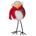 Decoratief vogelbeeldje met sjaal, winterdecoratie, 11 cm, 4 stuks | Floristik24.nl