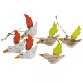 Floristik24 Deco vogels hout om op te hangen vogel lente decoratie 10.5cm 6st