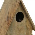Vogelhuisje voor staand, decoratieve nestkast naturel hout H29cm