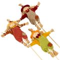 Decoratieve vogelverschrikkerfiguur op een stok voor knutselwerkjes en planten, 60 cm | Floristik24.nl