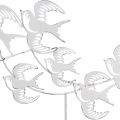Floristik24 Zwaluwen, tafeldecoratie, vogeldecoratie om te plaatsen Wit, natuurlijke kleuren Shabby Chic H33.5cm B32.5cm