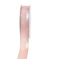 Floristik24 Kerstband licht roze met gouden rand 25mm 20m