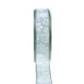 Floristik24 Kerstband mint met sneeuwvlok 25mm 20m