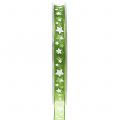 Floristik24 Kerstlint organza groen met ster 10mm 20m