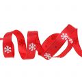 Floristik24 Kerstlint met sneeuwvlok rood 15mm 20m