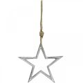 Floristik24 Kerstdecoratie ster, adventsdecoratie, ster hanger zilver B15.5cm