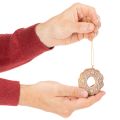 Kerstversieringen, peperkoek, glazuurlook, notenkraker, ster, boom, krans, 6 cm, 4 stuks | Floristik24.nl