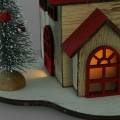 Floristik24 Kersthuis met LED verlichting naturel, rood hout 20×15×15cm