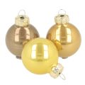 Floristik24 Mini kerstboomversieringen set, glanzende hangende ballen, 3 cm, 22 stuks