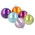 Floristik24 Glanzende kerstballen, set van 10, diverse kleuren, 95 mm