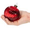 Kerstballen, glas, rood, 8 cm, 12 stuks | Floristik24.nl