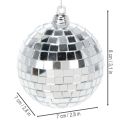 Kerstbaldecoratie, spiegelende bal om op te hangen, 7 cm, 6 stuks | Floristik24.nl