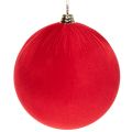 Floristik24 Rode fluwelen kerstbal, grote decoratieve bal om op te hangen, 25 cm, 2 stuks