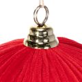 Rode fluwelen kerstbal, grote decoratieve bal om op te hangen, 25 cm, 2 stuks | Floristik24.nl