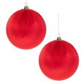 Rode fluwelen kerstbal, grote