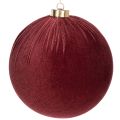 Floristik24 Kerstbal, rood fluweelachtig, om op te hangen, 15 cm, 3 stuks
