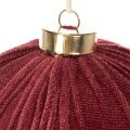 Kerstbal, rood fluweelachtig, om op te hangen, 15 cm, 3 stuks | Floristik24.nl