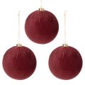 Kerstbal, rood fluweelachtig,